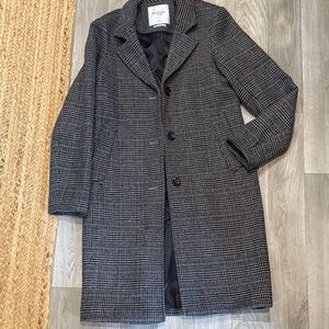 Abercrombie & Fitch Black and Gray Trench Coat